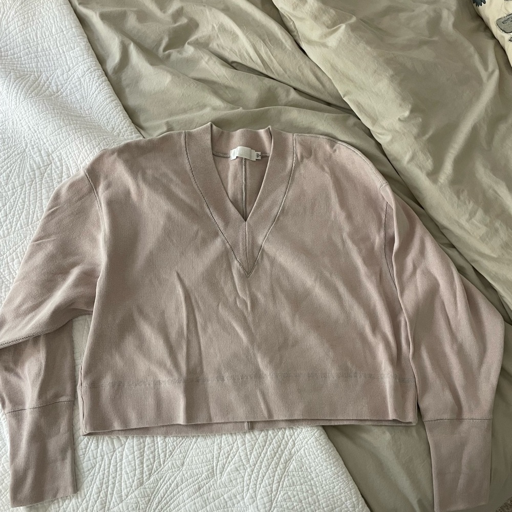 Moussy Women's V-Neck Sweater in Soft Pink